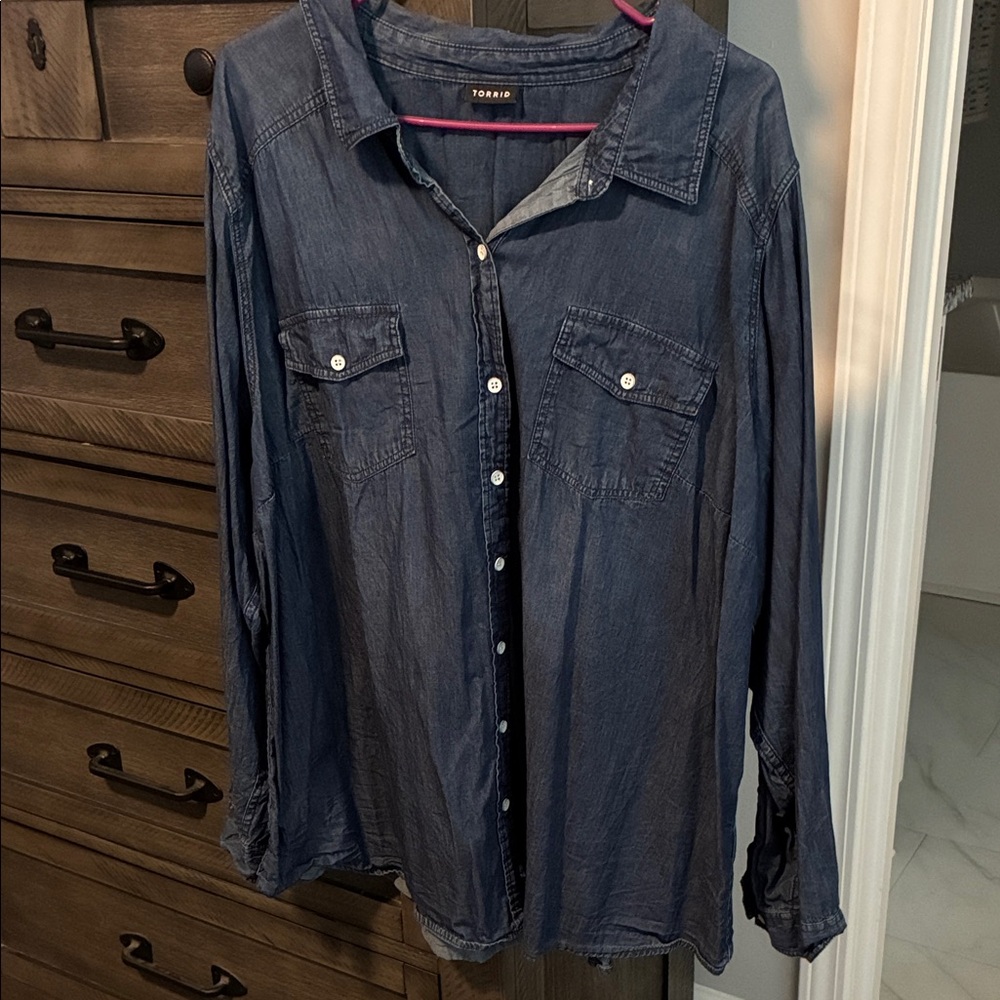 torrid Indigo Denim Button-Front Shirt Jacket